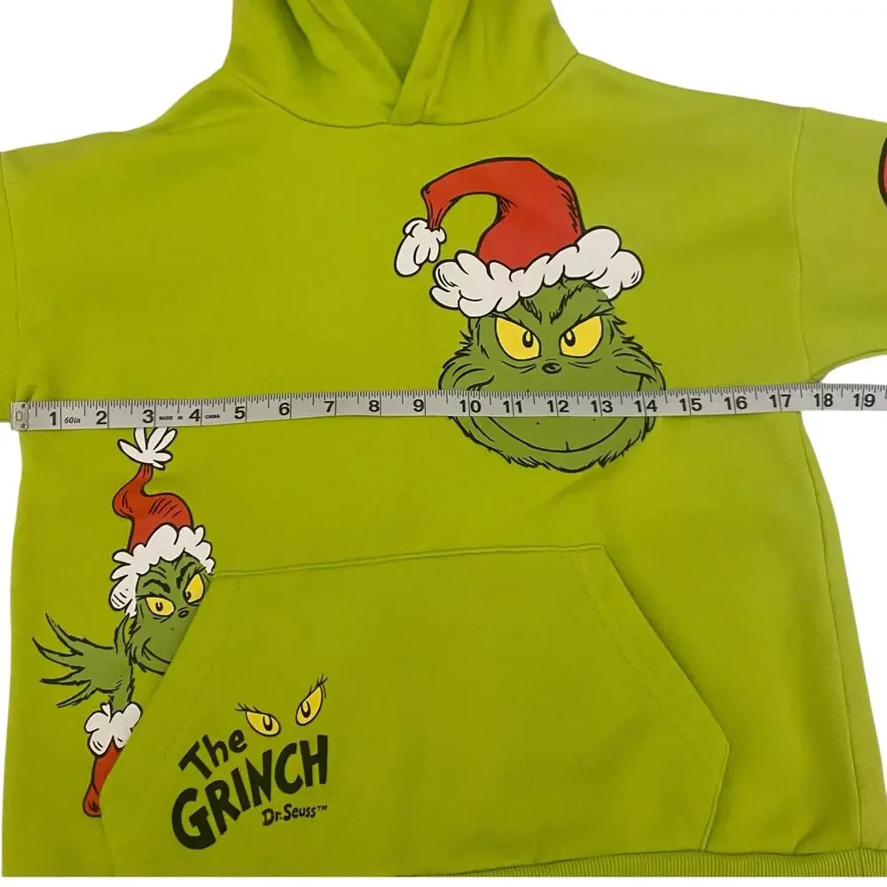 The Grinch Dr Seuss Kids Hoodie Green All Over Print Youth 9-10 Yrs Sweater